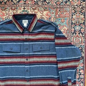 L.L. Bean Striped Chamois Flannel shirt Men’s Tall XL